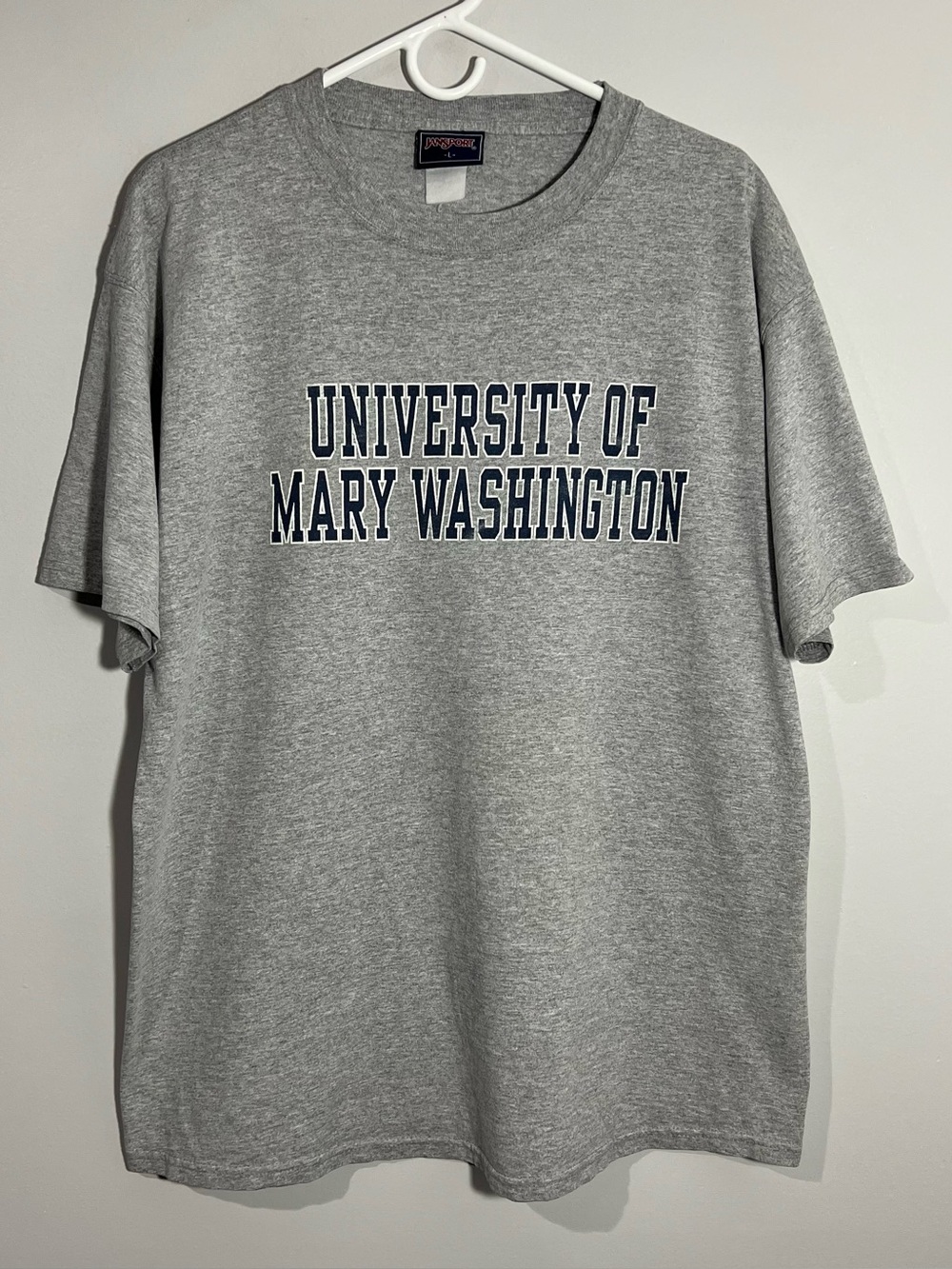 Vintage Jansport University Of Mary Washington Gray T-Shirt Mens L